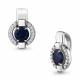 Серебряная подвеска AQUAMARINE А24232АБ с фианитом и гидротермальным сапфиром