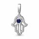 Серебряная подвеска AQUAMARINE А24367АБ с фианитом и гидротермальным сапфиром