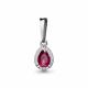 Серебряная подвеска AQUAMARINE А24538АВ с фианитом и рубиновым корундом