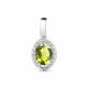 Серебряная подвеска AQUAMARINE А2504307А с фианитом и хризолитом