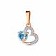 Подвеска из золочёного серебра AQUAMARINE А2528805А-п с топазом и фианитом