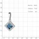 Серебряная подвеска AQUAMARINE А2534508А с фианитом и Лондон топазом