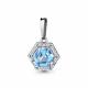 Серебряная подвеска AQUAMARINE А2534792А с топазом и фианитом