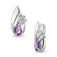 Серебряная подвеска AQUAMARINE А2540204А с фианитом и аметистом