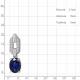 Серебряная подвеска AQUAMARINE А25446АБ с фианитом и гидротермальным сапфиром