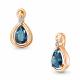 Подвеска из золочёного серебра AQUAMARINE А2544808А-пк с фианитом и Лондон топазом