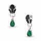 Серебряная подвеска AQUAMARINE А2546109ГЧ с агатом, гидротермальным изумрудом и ювелирным кристаллом
