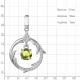Серебряная подвеска AQUAMARINE А2548507А с фианитом и хризолитом