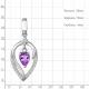 Серебряная подвеска AQUAMARINE А2548704А с фианитом и аметистом