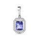 Серебряная подвеска AQUAMARINE А25493603А с фианитом и танзанитом
