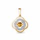 Подвеска из золочёного серебра AQUAMARINE с танцующим цитрином и фианитом А2550806А-п