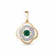 Подвеска из золочёного серебра AQUAMARINE с танцующим агатом и фианитом А2550809А-п