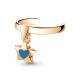 Одиночная серьга из золоченого серебра AQUAMARINE с эмалью А33877-п