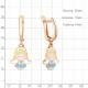 Серьги из золочёного серебра AQUAMARINE А34261-п с эмалью