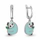 Серебряные серьги AQUAMARINE А34472 с эмалью