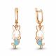 Серьги из золочёного серебра AQUAMARINE А34489-п с эмалью