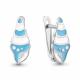 Серебряные серьги AQUAMARINE А34500 с эмалью
