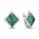 Серебряные серьги AQUAMARINE А34582 с эмалью