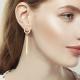 Серьги из золочёного серебра AQUAMARINE А400103А-п с фианитом