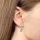 Серебряные серьги AQUAMARINE А40038288-п с фианитом и турмалином