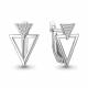 Серебряные серьги AQUAMARINE А400425 с фианитом