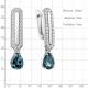 Серебряные серьги AQUAMARINE А40055408А с фианитом и Лондон топазом