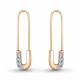 Серьги из золочёного серебра AQUAMARINE А400740А-п с фианитом
