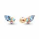 Серьги из золочёного серебра AQUAMARINE А400756510-п с топазом и аметистом