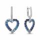 Серебряные серьги AQUAMARINE А400844АБ с топазом, фианитом и гидротермальным сапфиром