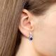 Серебряные серьги AQUAMARINE А400878АБ с фианитом и гидротермальным сапфиром