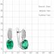 Серебряные серьги AQUAMARINE А400887АГ с фианитом и гидротермальным изумрудом