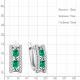 Серебряные серьги AQUAMARINE А400946АГ с фианитом и гидротермальным изумрудом