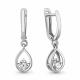 Серебряные серьги AQUAMARINE А401006А с фианитом