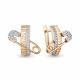 Серьги из золочёного серебра AQUAMARINE А401015А-пк с фианитом