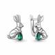 Серебряные серьги AQUAMARINE А401138П с гидротермальным изумрудом