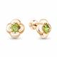 Серьги из золочёного серебра AQUAMARINE А40115107-п с хризолитом