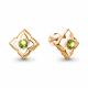 Серьги из золочёного серебра AQUAMARINE А40115207-п с хризолитом