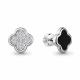 Серебряные серьги AQUAMARINE А401157АЧ с фианитом