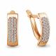 Серьги из золочёного серебра AQUAMARINE А40756А-п с фианитом