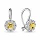 Серебряные серьги AQUAMARINE А40965Е с фианитом и ювелирным кристаллом