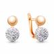 Серьги из золочёного серебра AQUAMARINE А41499-п с ювелирным кристаллом
