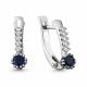 Серебряные серьги AQUAMARINE А42883Б с фианитом и гидротермальным сапфиром