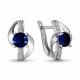 Серебряные серьги AQUAMARINE А42986Б с фианитом и гидротермальным сапфиром