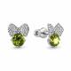 Серебряные серьги AQUAMARINE А4321507А с фианитом и хризолитом
