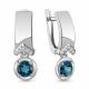 Серебряные серьги AQUAMARINE А4322008А с фианитом и Лондон топазом