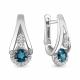 Серебряные серьги AQUAMARINE А4327608А с фианитом и Лондон топазом