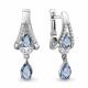 Серебряные серьги AQUAMARINE А4327805А с топазом и фианитом