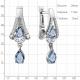Серебряные серьги AQUAMARINE А4327805А с топазом и фианитом