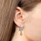 Серебряные серьги AQUAMARINE А4327806А с фианитом и цитрином