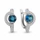 Серебряные серьги AQUAMARINE А4328508А с фианитом и Лондон топазом